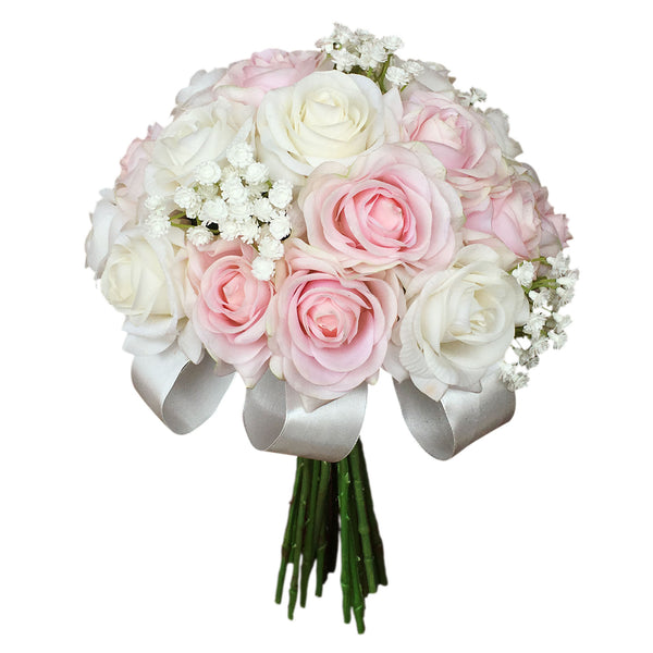 1) White Real Touch Rose Bouquet, Real Touch Bouquet, White Rose Bouquet, Gold Bouquet, White Bouquet, Brooch 2024 Bouquet, Bridesmaid Bouquet, R