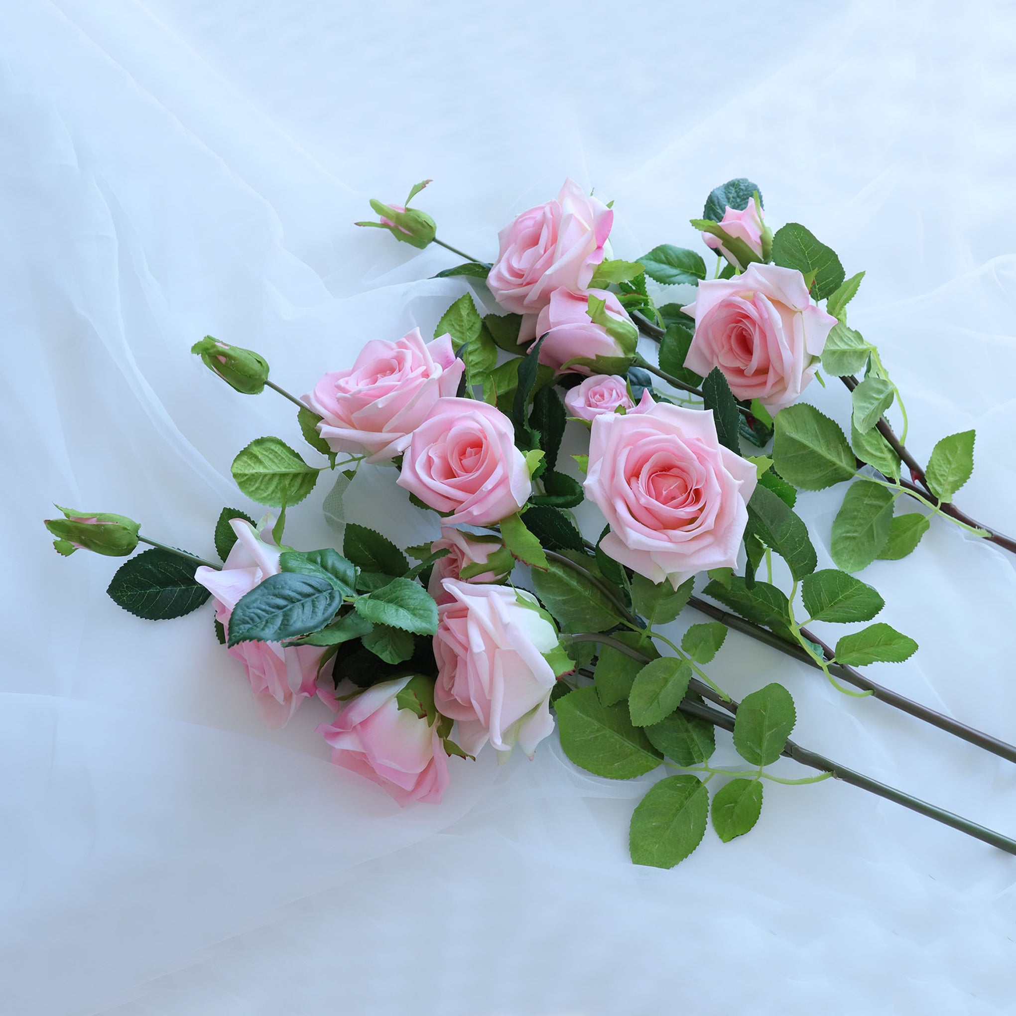 Spray Real Touch Roses Artificial Flowers 5 Colors - VANRINA