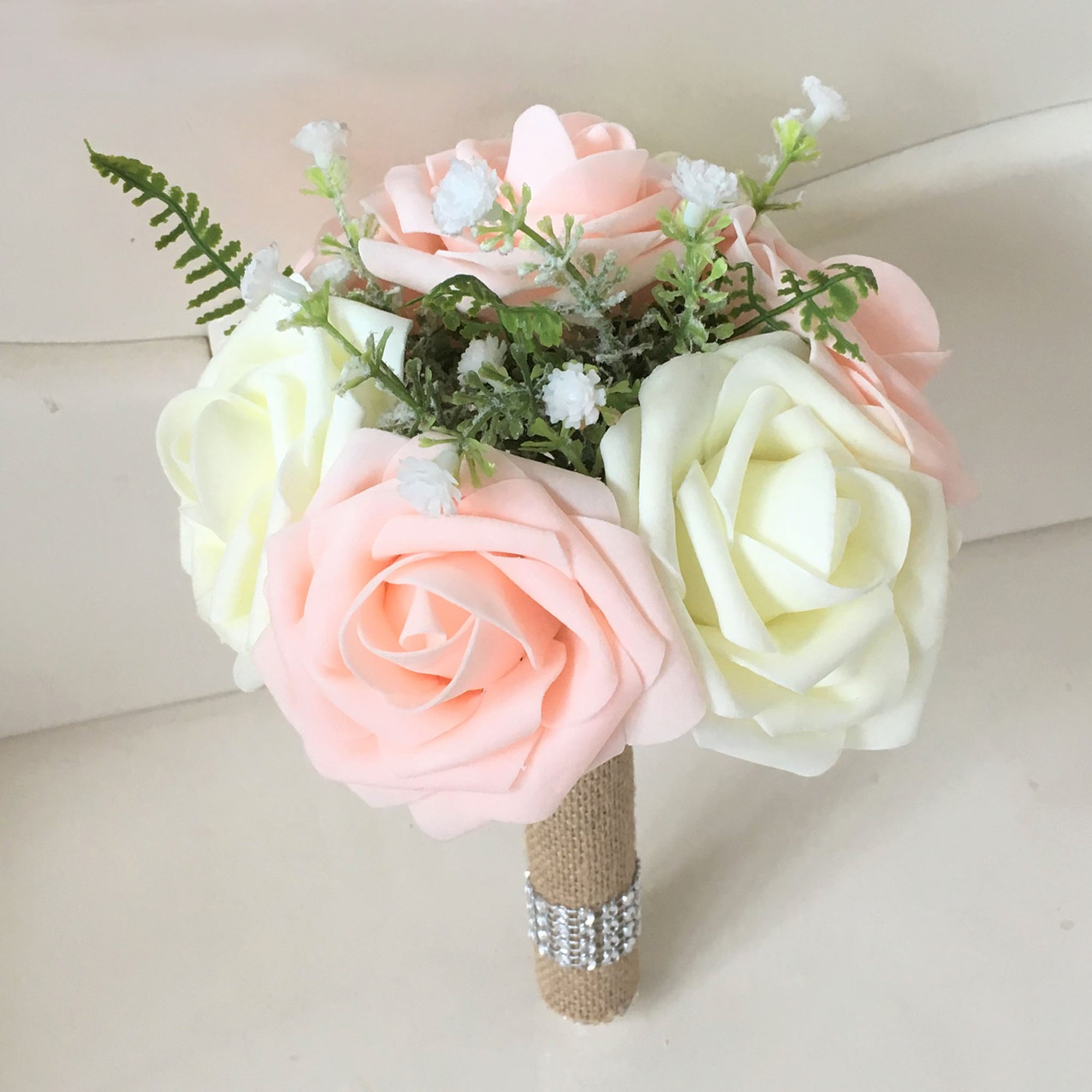 Small flower bouquet, blush wedding flower, 7 inches bridesmaids bouquet –  DAILYPAPERFLOWERS Shop mulberry paper flowers floral supplies wedding  flower crowns corsages