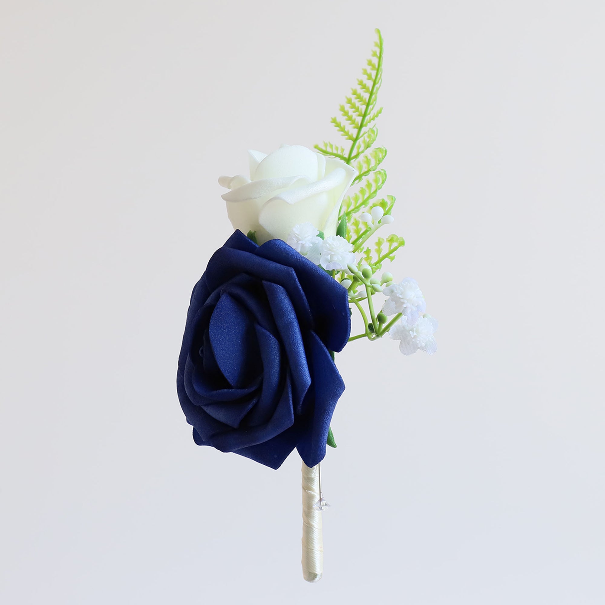 Royal Blue Prom Corsage Best Man Boutonniere Fake Rose