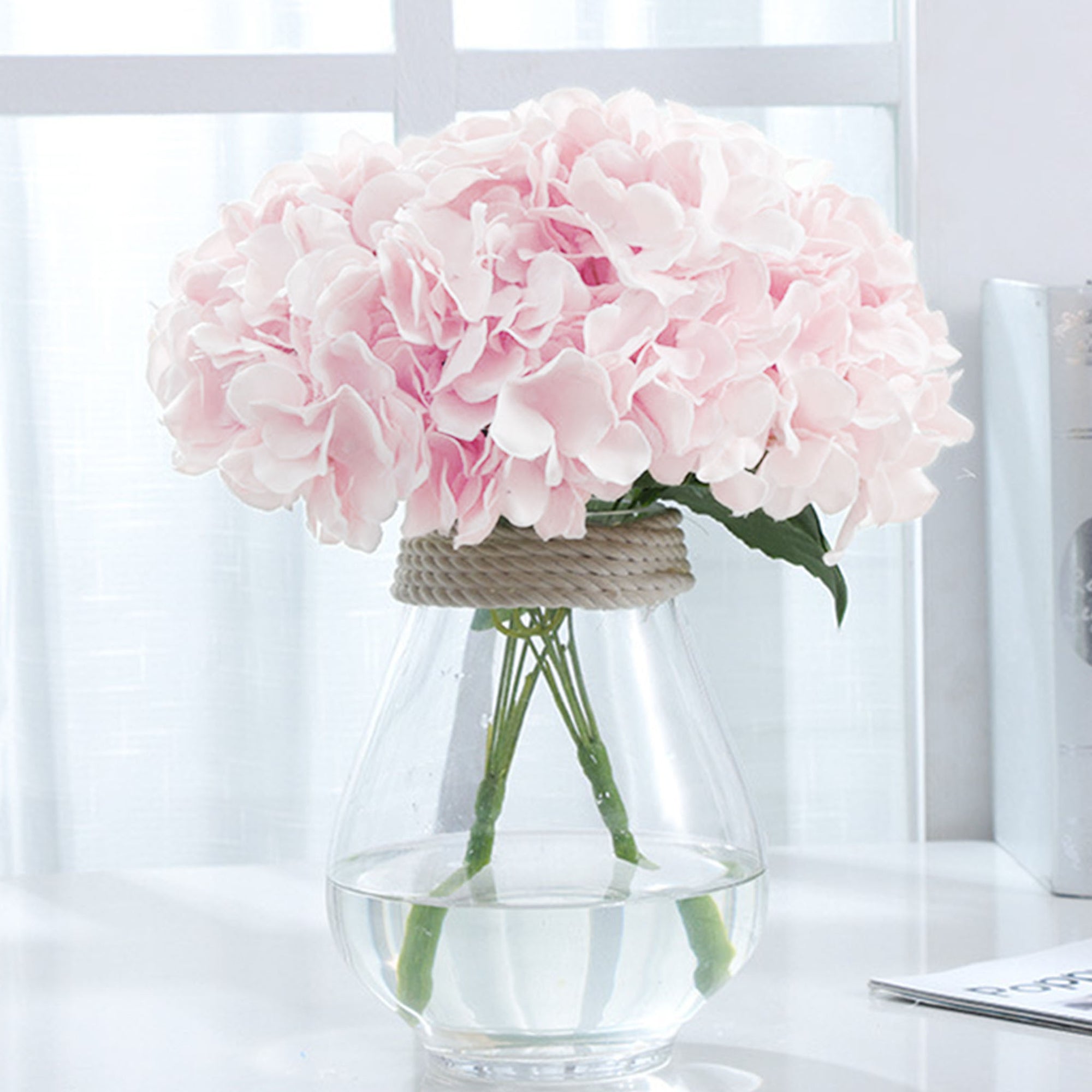 Small Artificial Hydrangea Bunch Blue White Pink Yellow