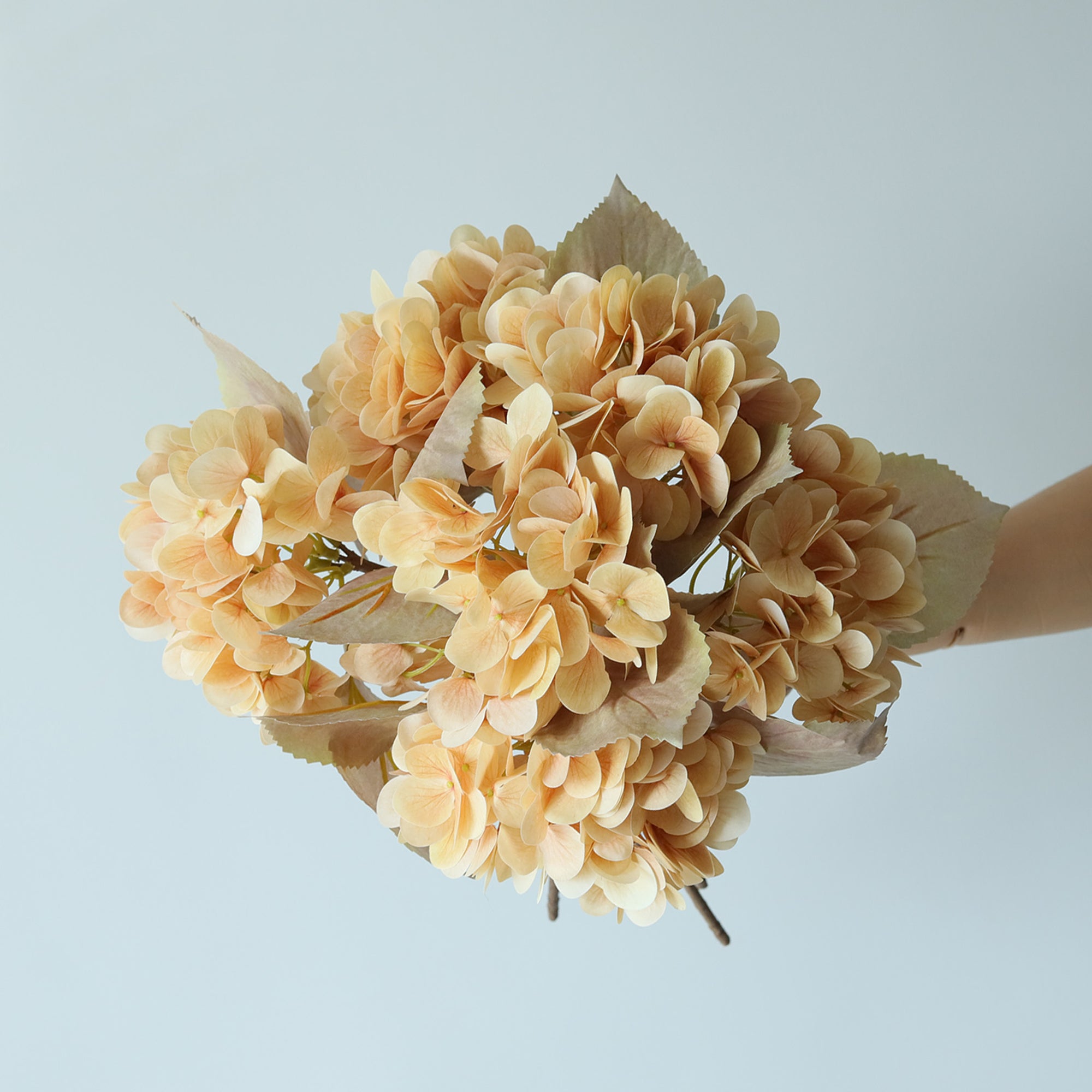 Artificial Flowers Tan Silk Hydrangea Fake Floral