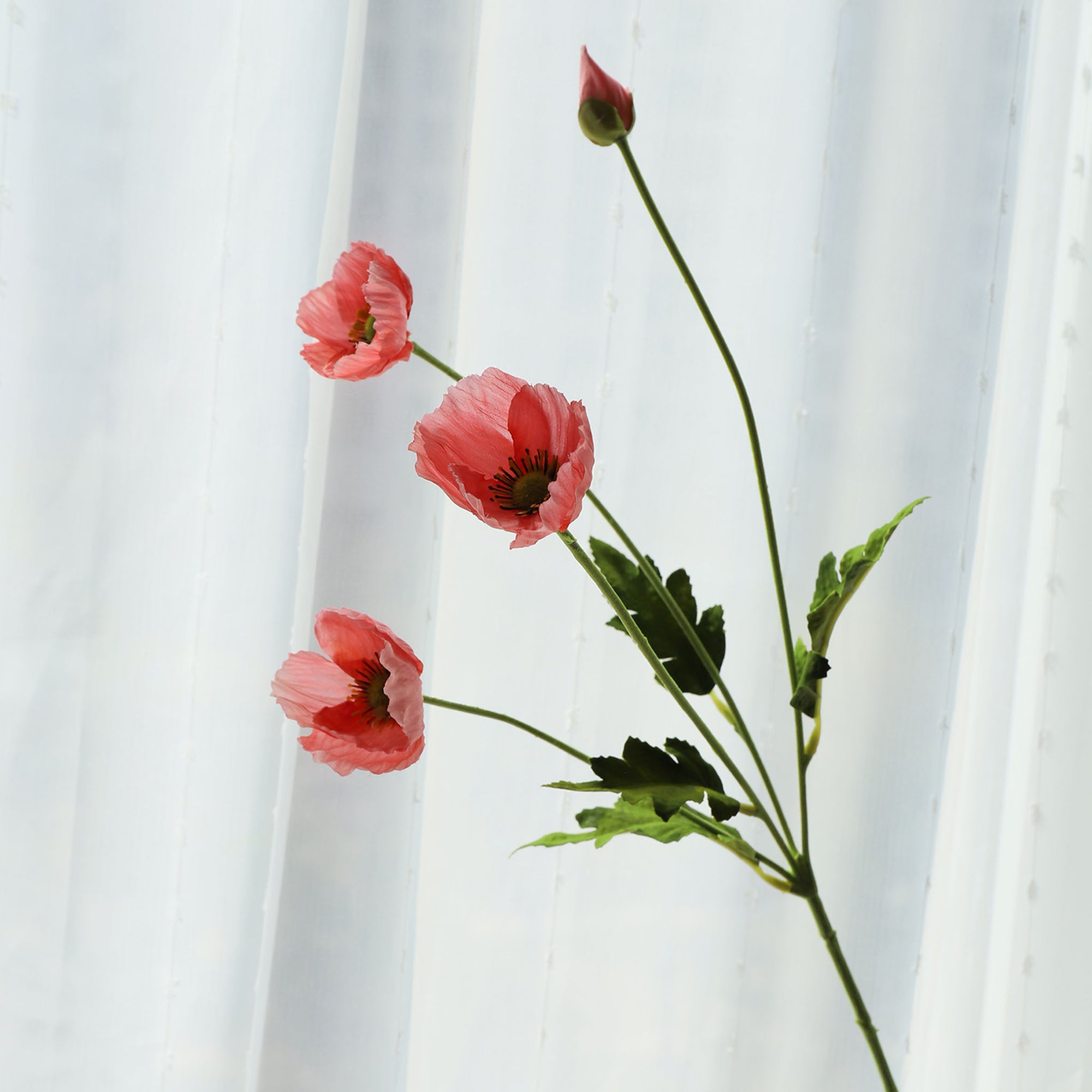 Artificial Poppy Silk Flowers Faux Corn Poppy Flower Stems - Temu
