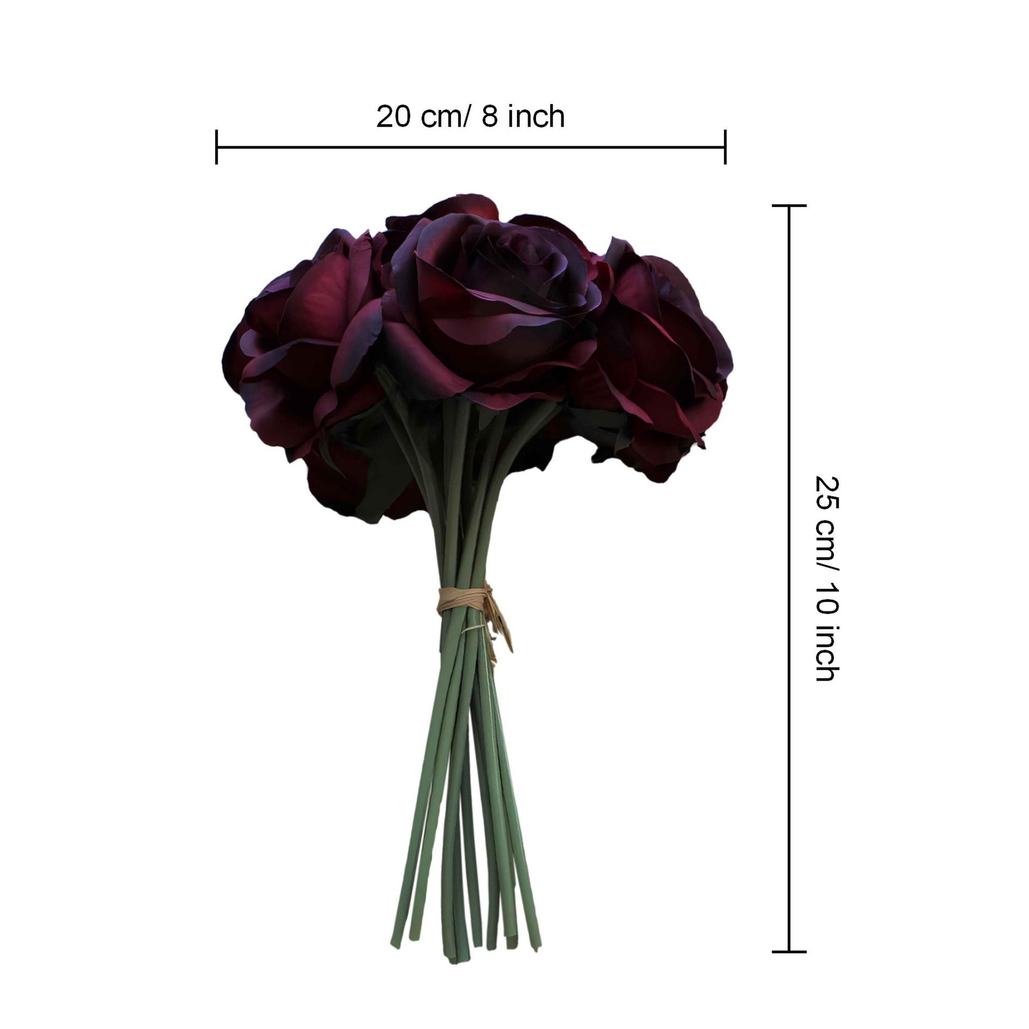 Burgundy Rose Bouquet Artificial Wedding Flowers for diy Centerpieces Decor