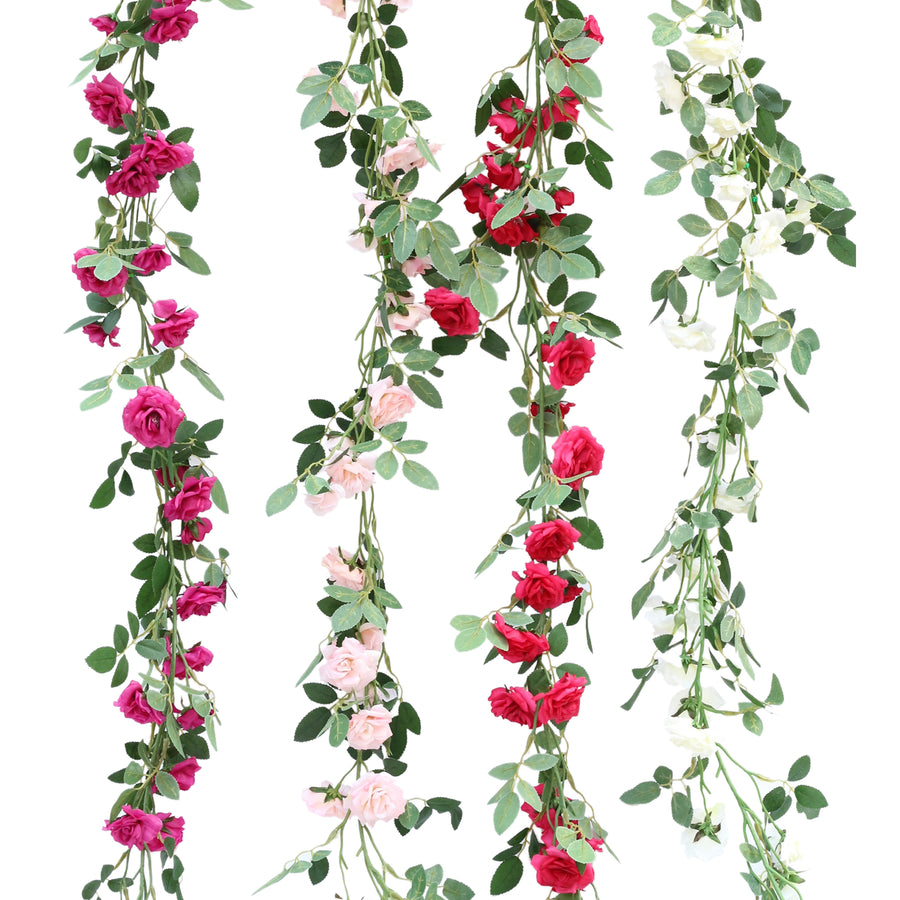 Wedding Arch Flower Vines Artificial Rose Garlands Outdoor Decor - VANRINA