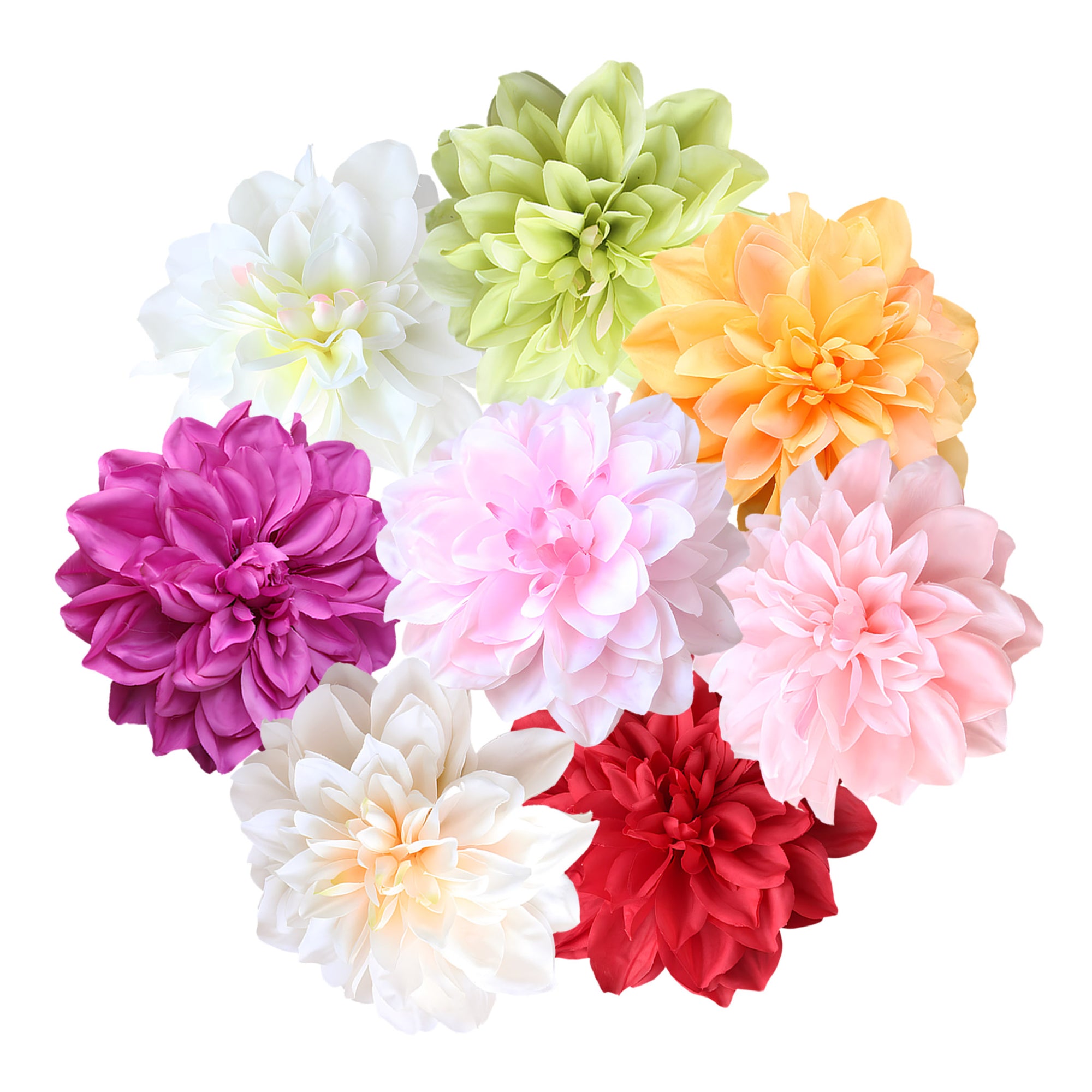 Artificial Dahlia Silk Flower Heads Wholesale Flowers 6"