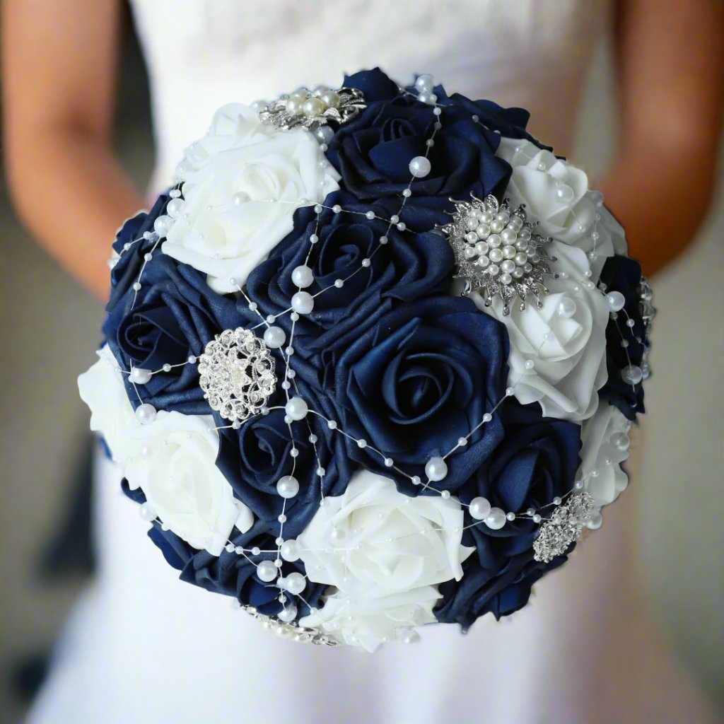 naby blue bridal bouquet