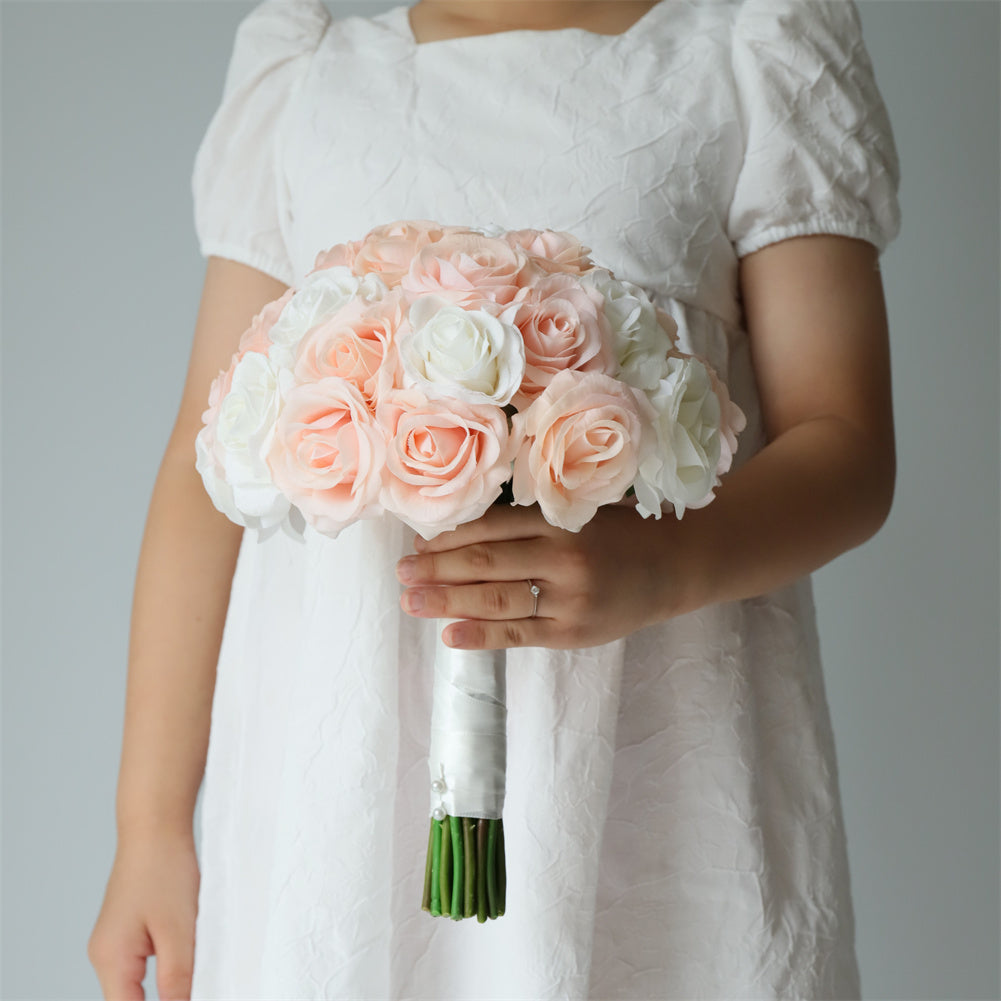 Blush Wedding Bouquet Bride Flowers 10"