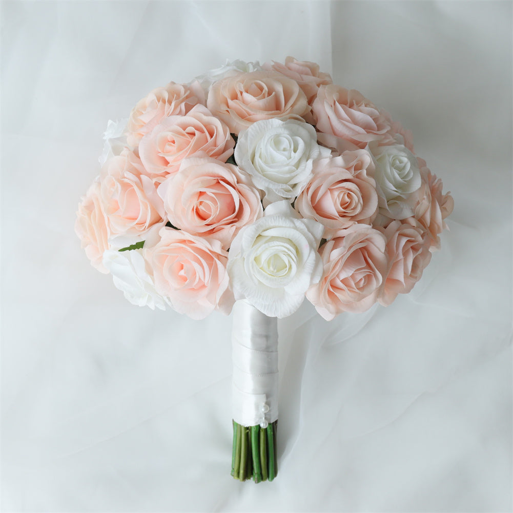 Blush Wedding Bouquet Bride Flowers 10"