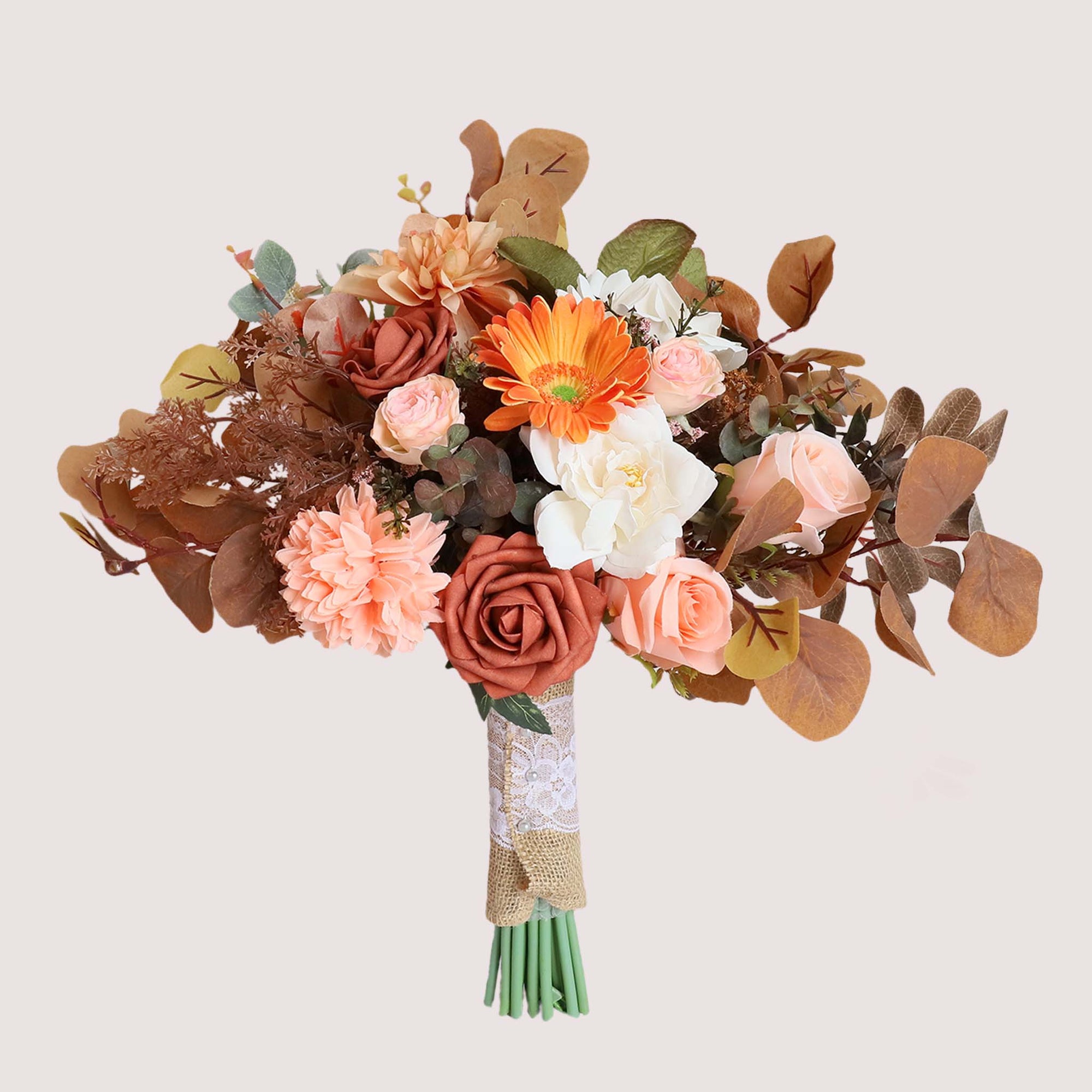 Fall Wedding Bouquets Artificial Terracotta Flowers