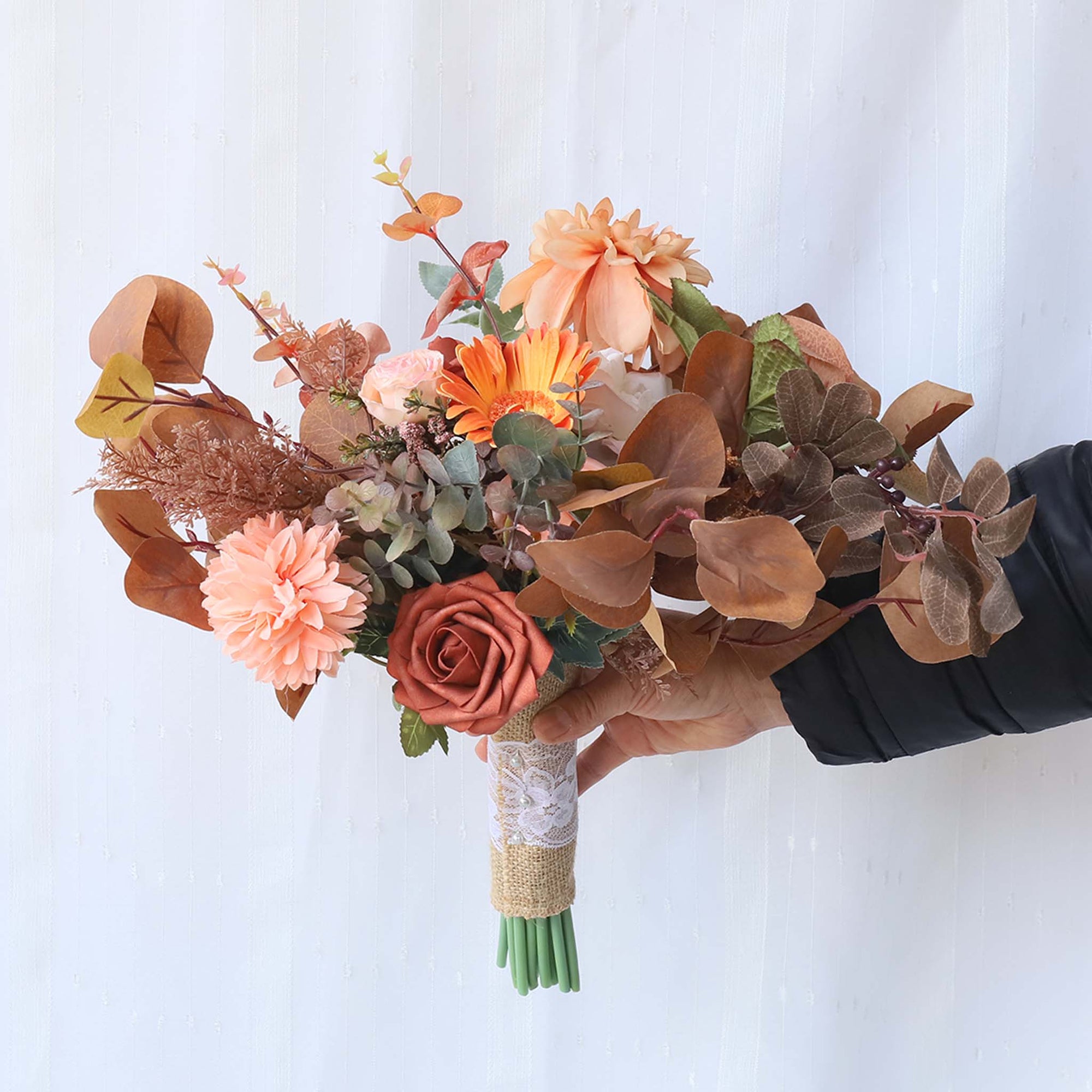 Fall Wedding Bouquets Artificial Terracotta Flowers