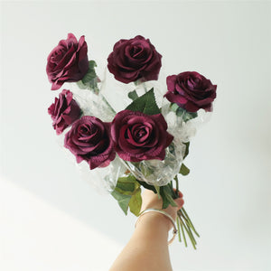 burgundy real touch flowers