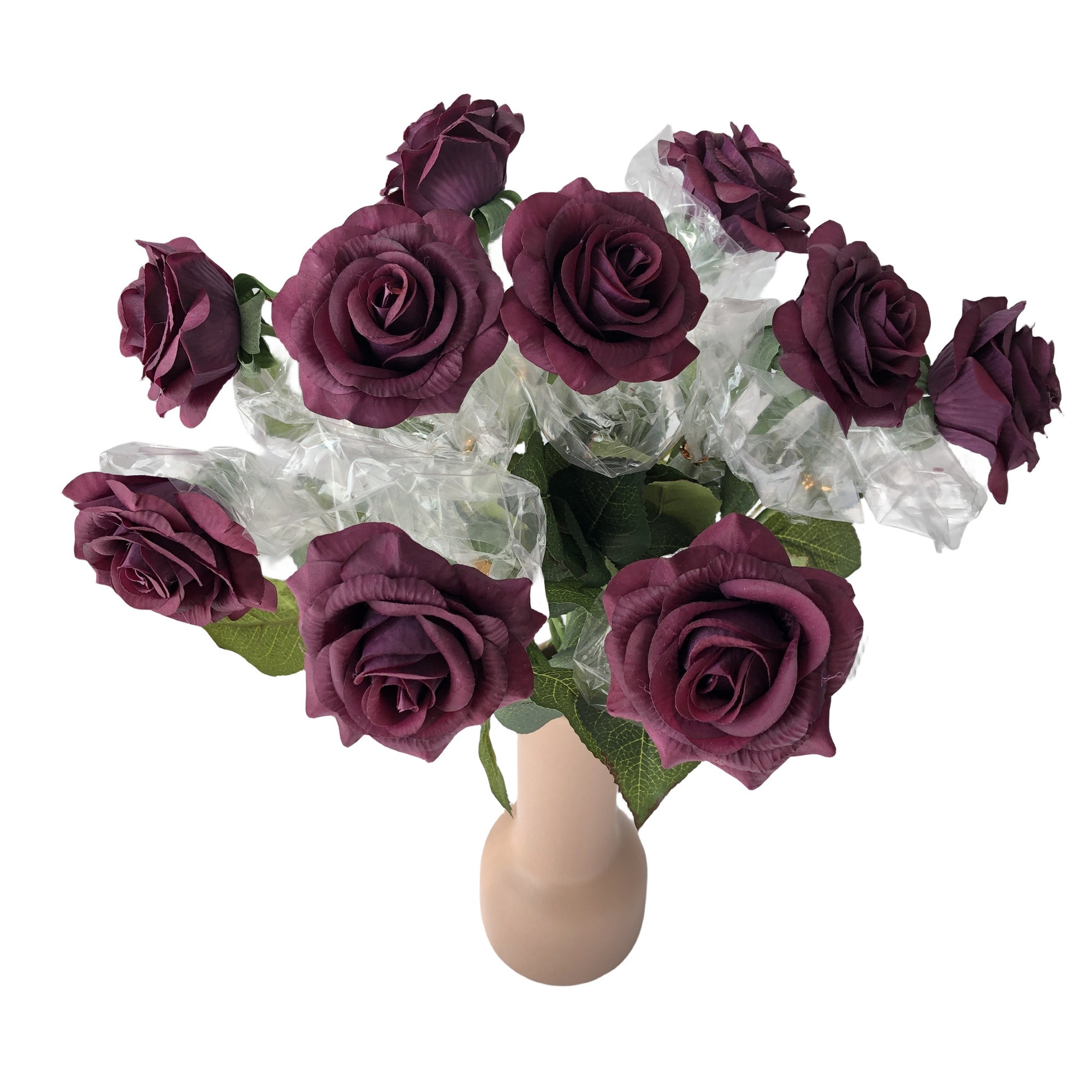 burgundy real touch roses