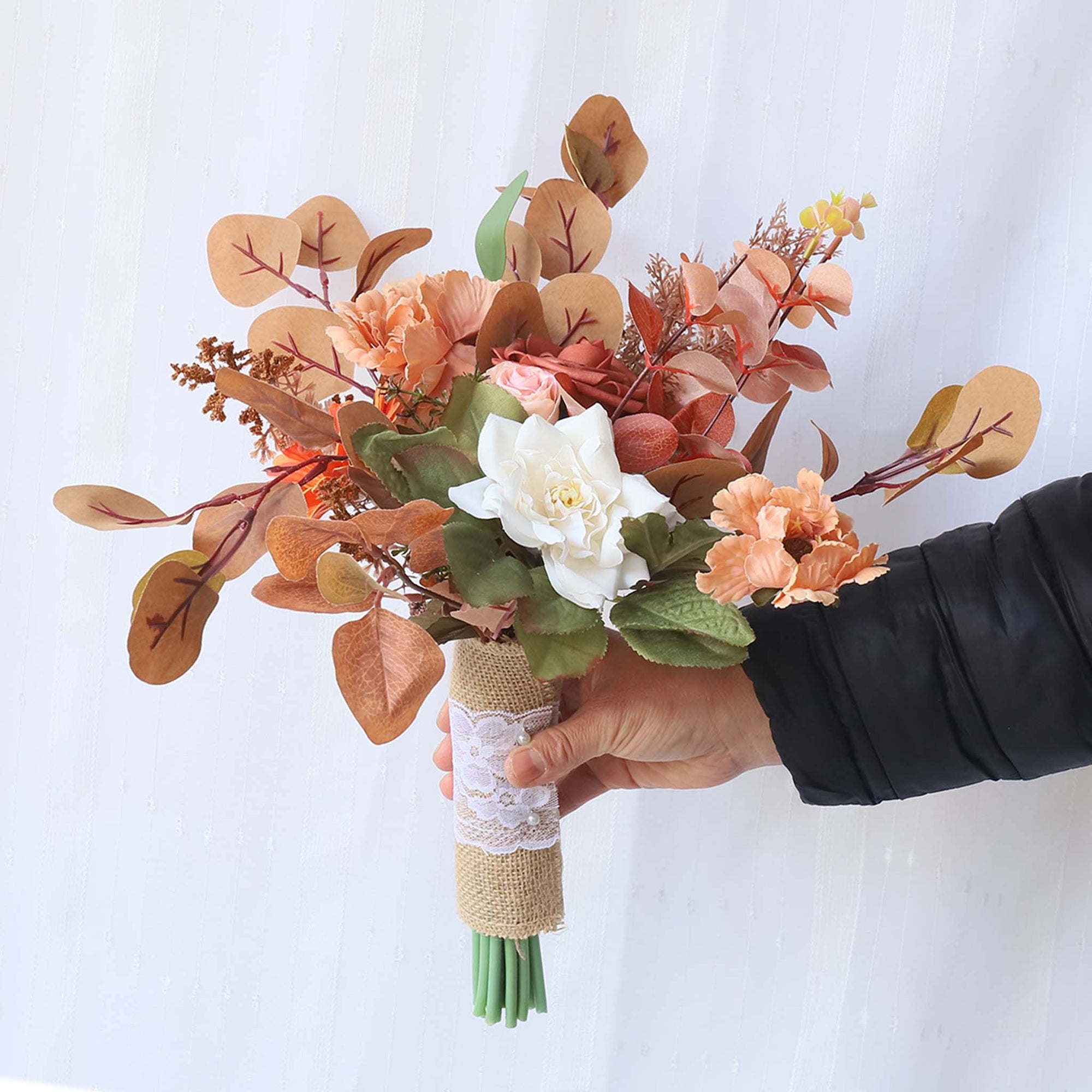 Fall Wedding Bouquets Artificial Terracotta Flowers