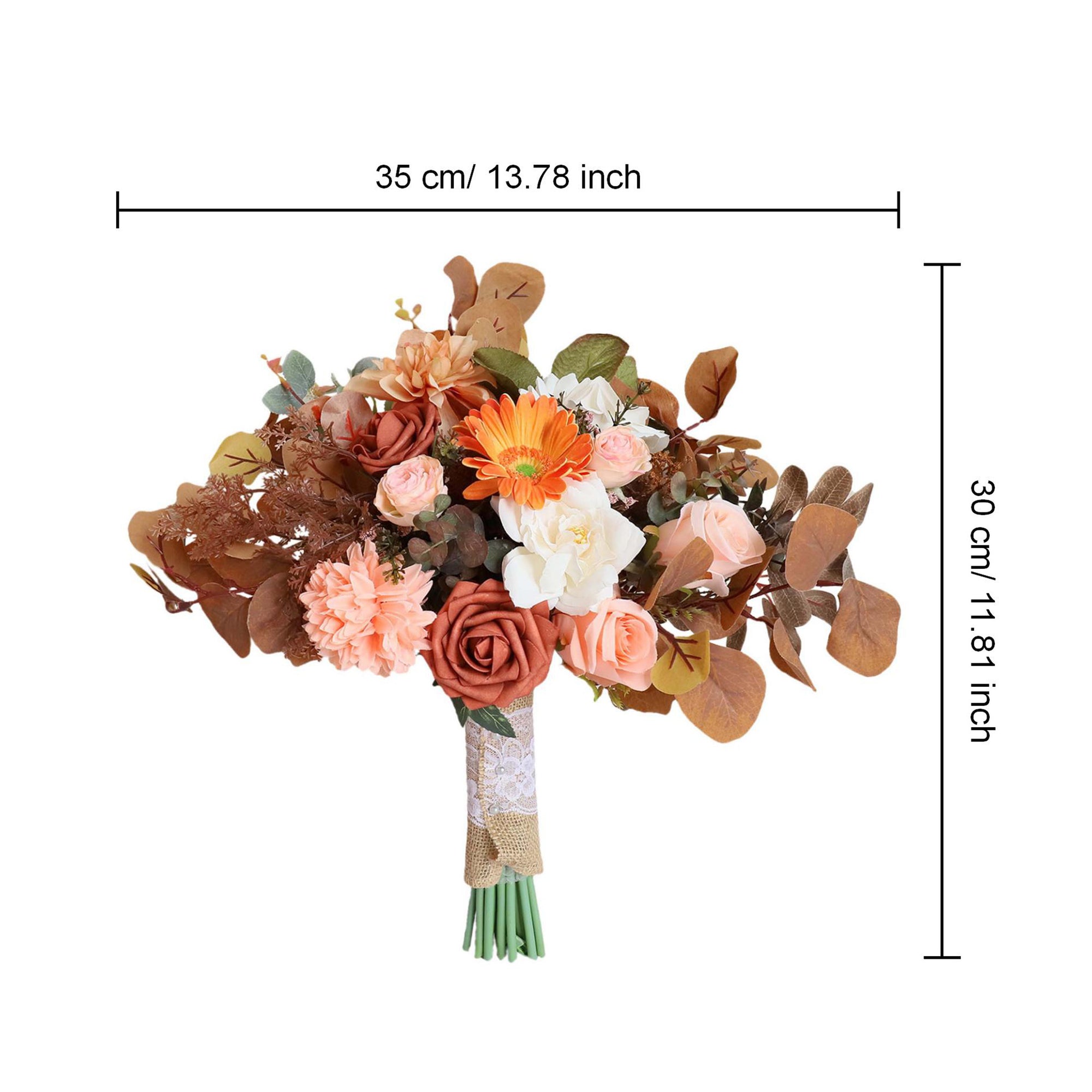 Fall Wedding Bouquets Artificial Terracotta Flowers