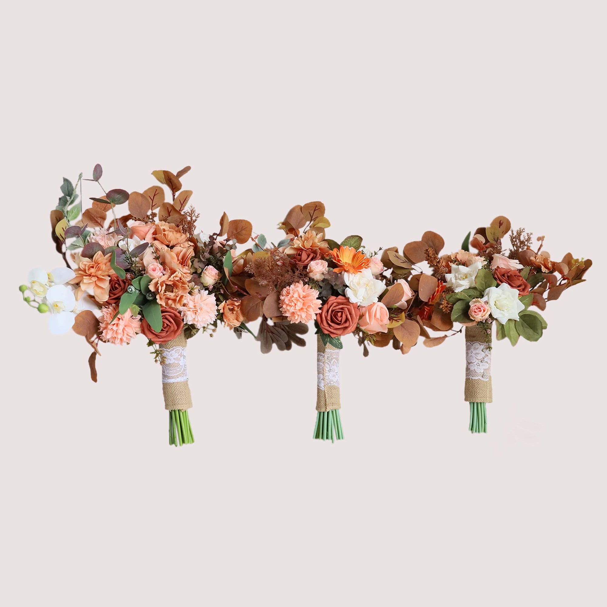 Fall Wedding Bouquets Artificial Terracotta Flowers