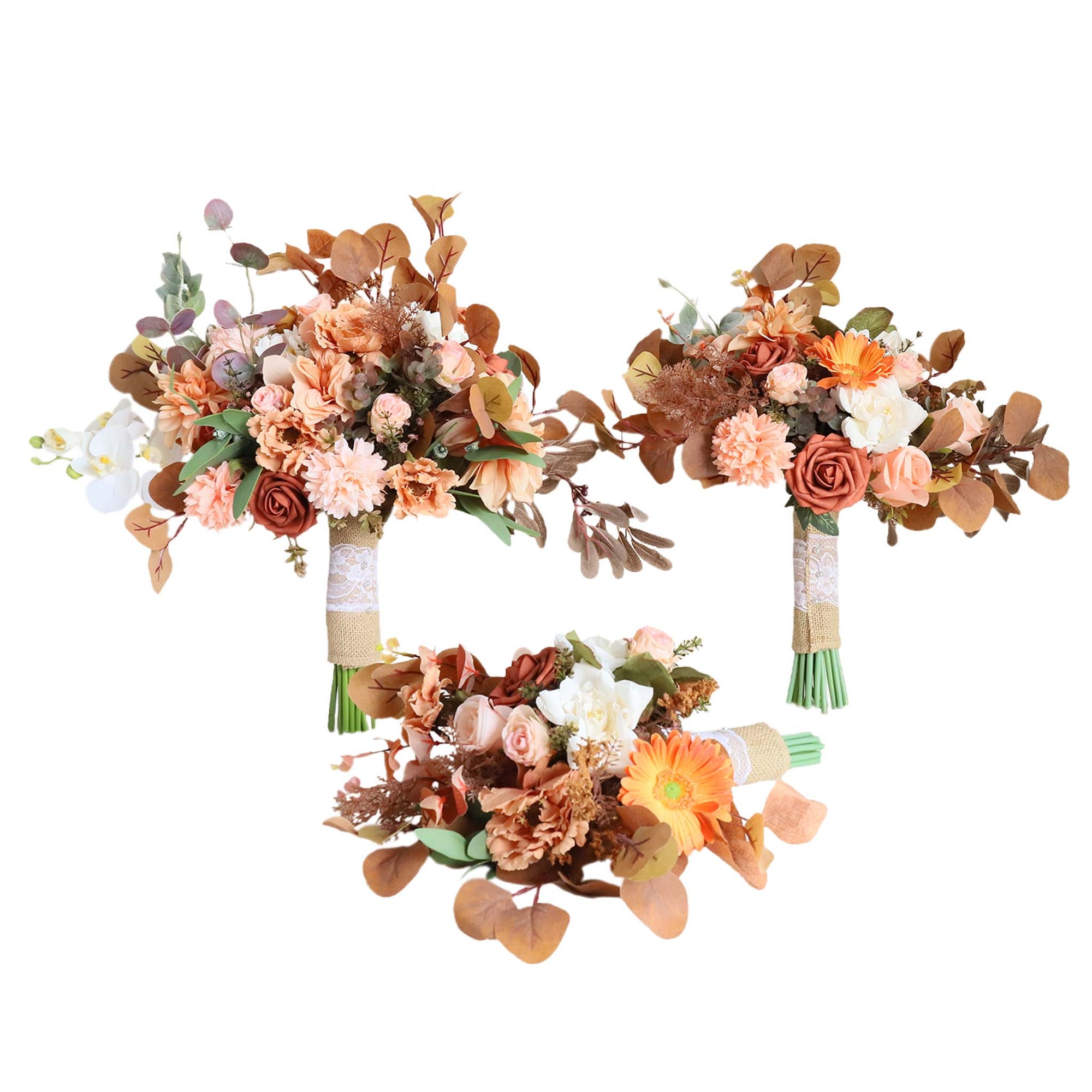 Fall Wedding Bouquets Artificial Terracotta Flowers