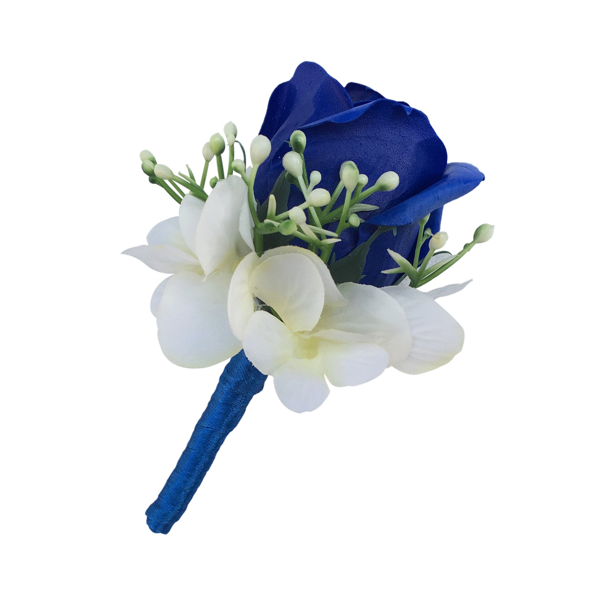 royal blue boutonniere