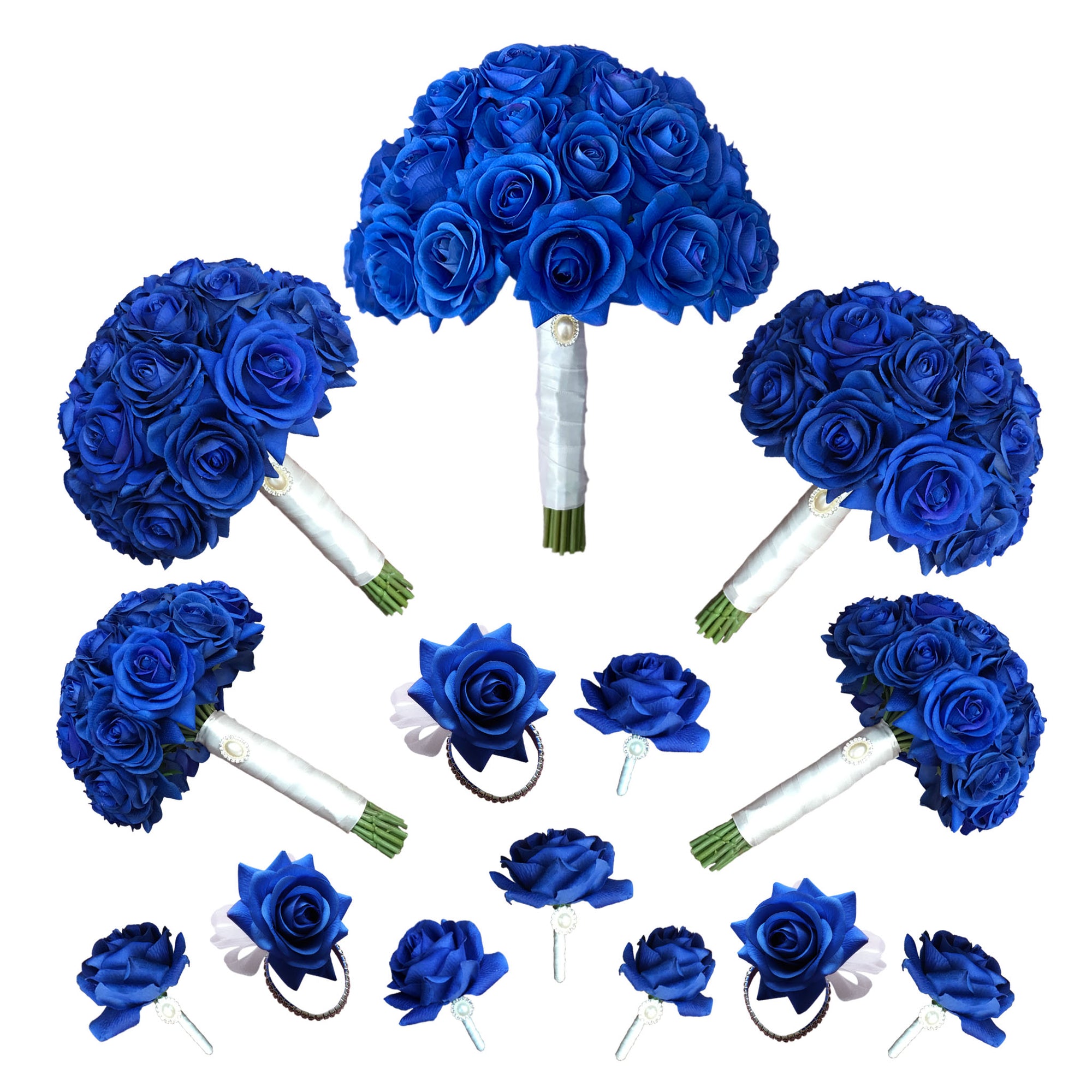 real touch royal blue flower bouquets