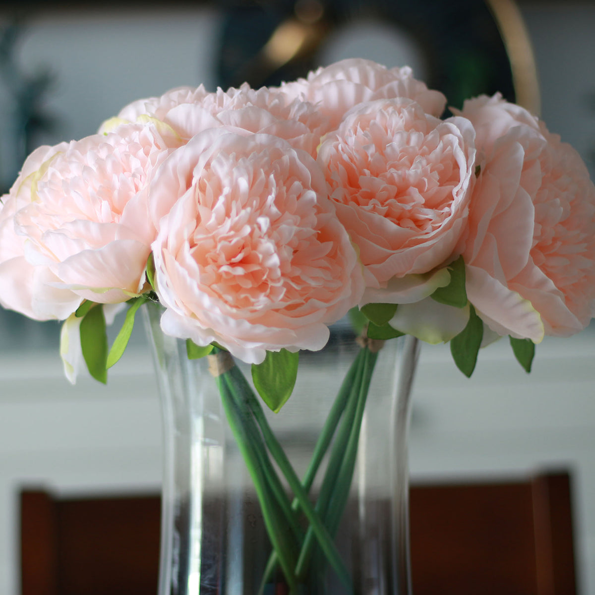 blush peony silk flower bouquet