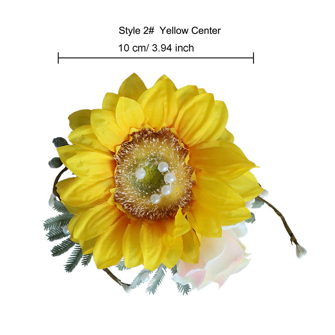 Silk Sunflower Bridal Headpiece Hair Accessory