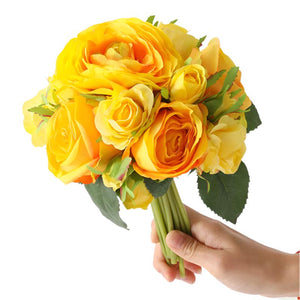 yellow silk flower bouquet