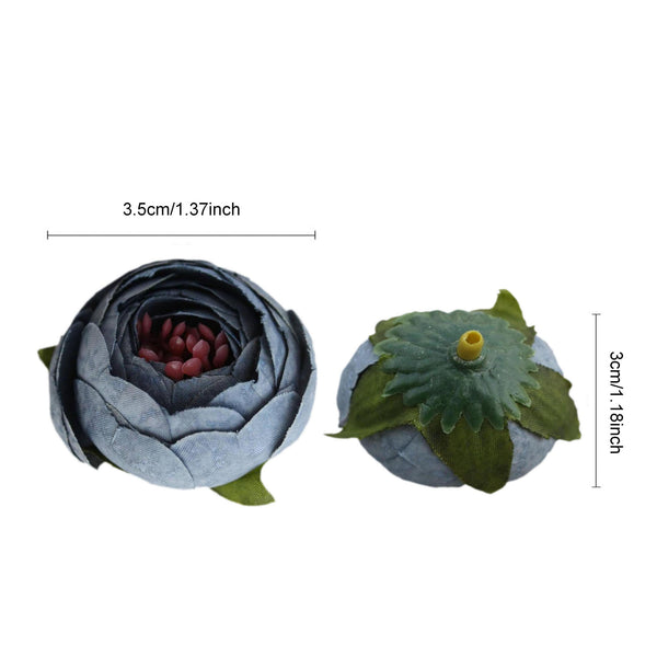 Artificial Flower Heads Silk Tea Rose Buds Blooms Small Flowers Fake  Peonies - VANRINA