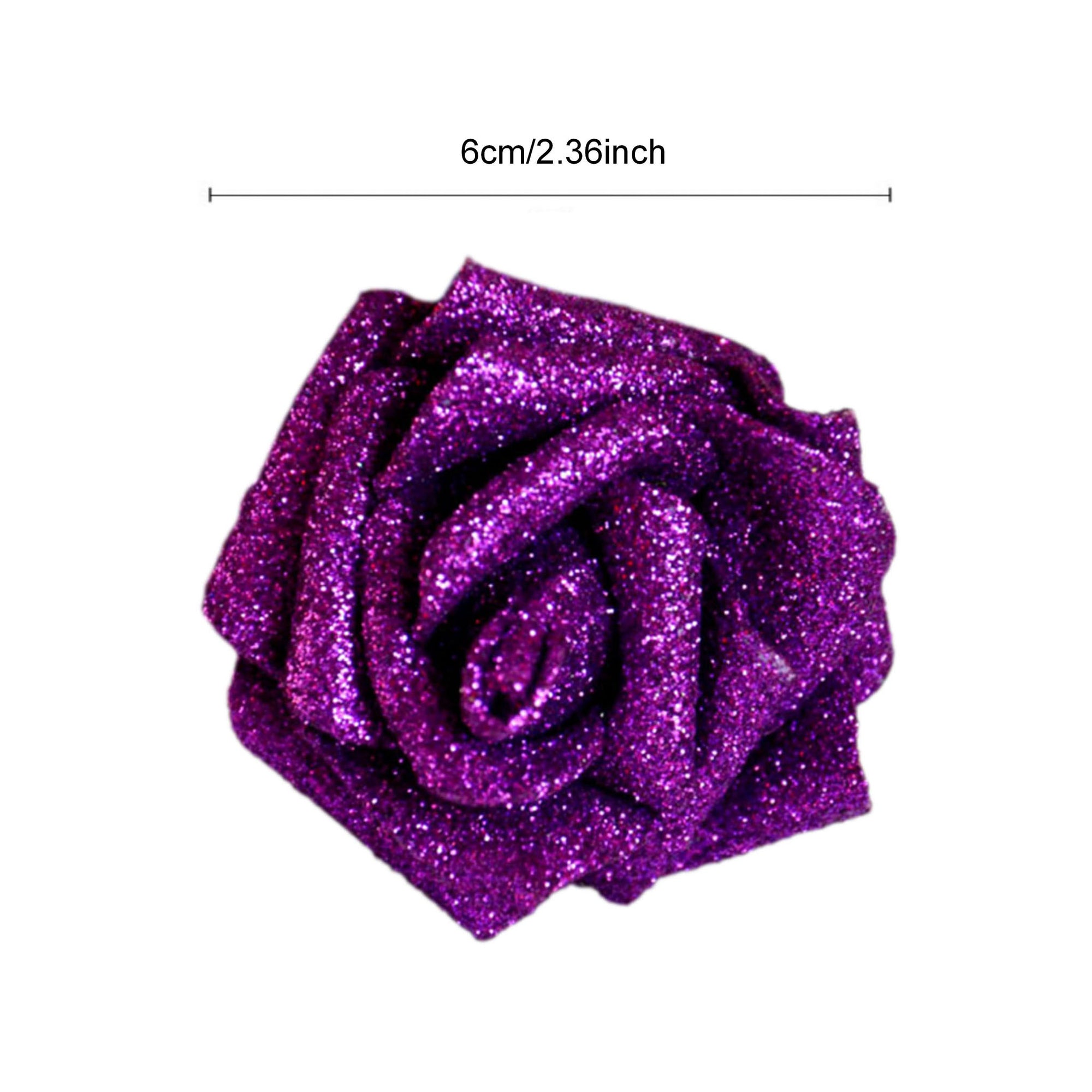 Handcrafted Glitter Flowers, 2cm